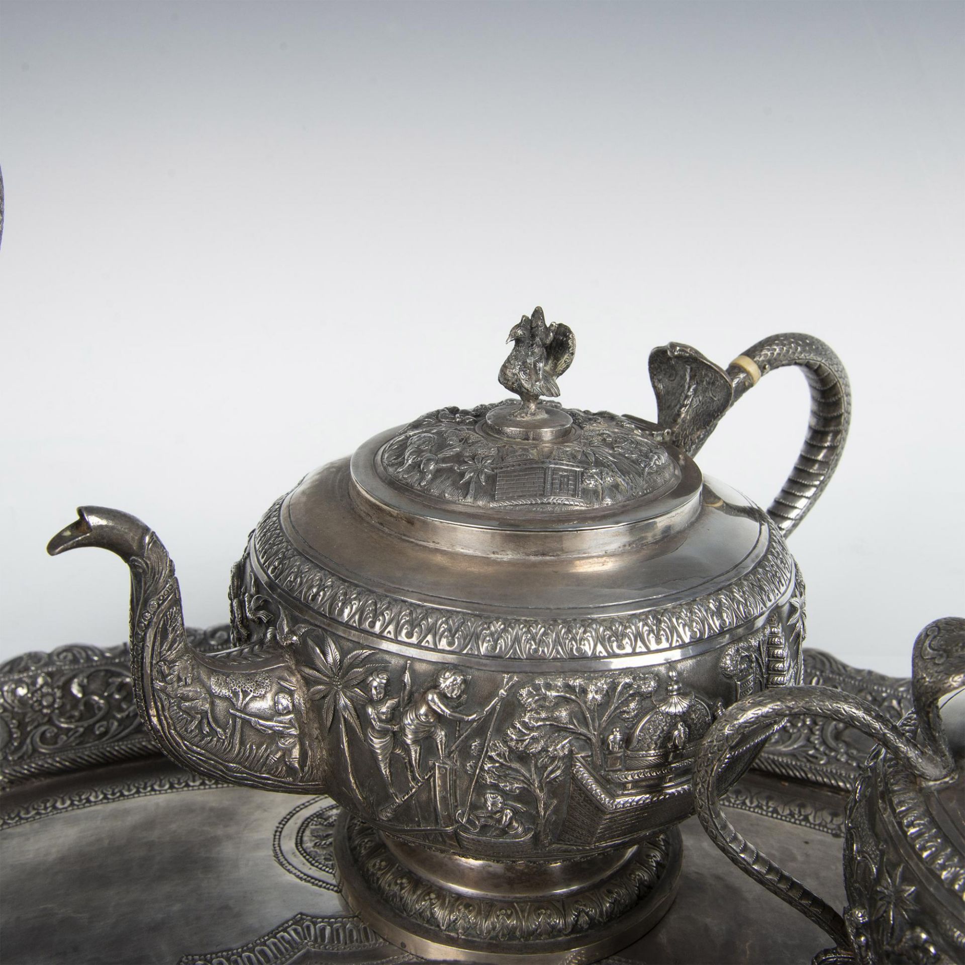 5pc Indian Silver Coffee and Tea Set - Bild 4 aus 10