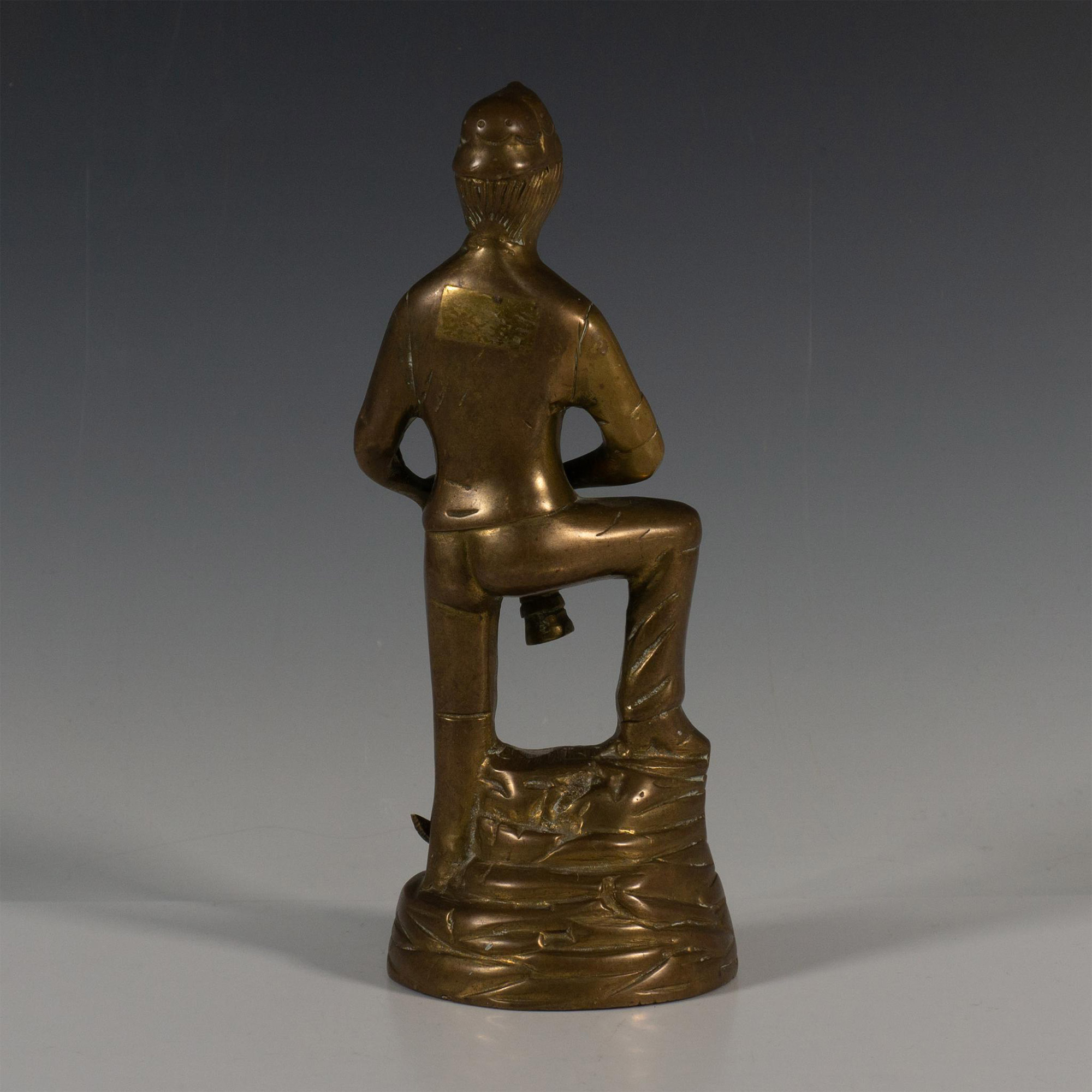 Vintage Solid Brass Decorative Statuette Coal Miner - Image 4 of 5