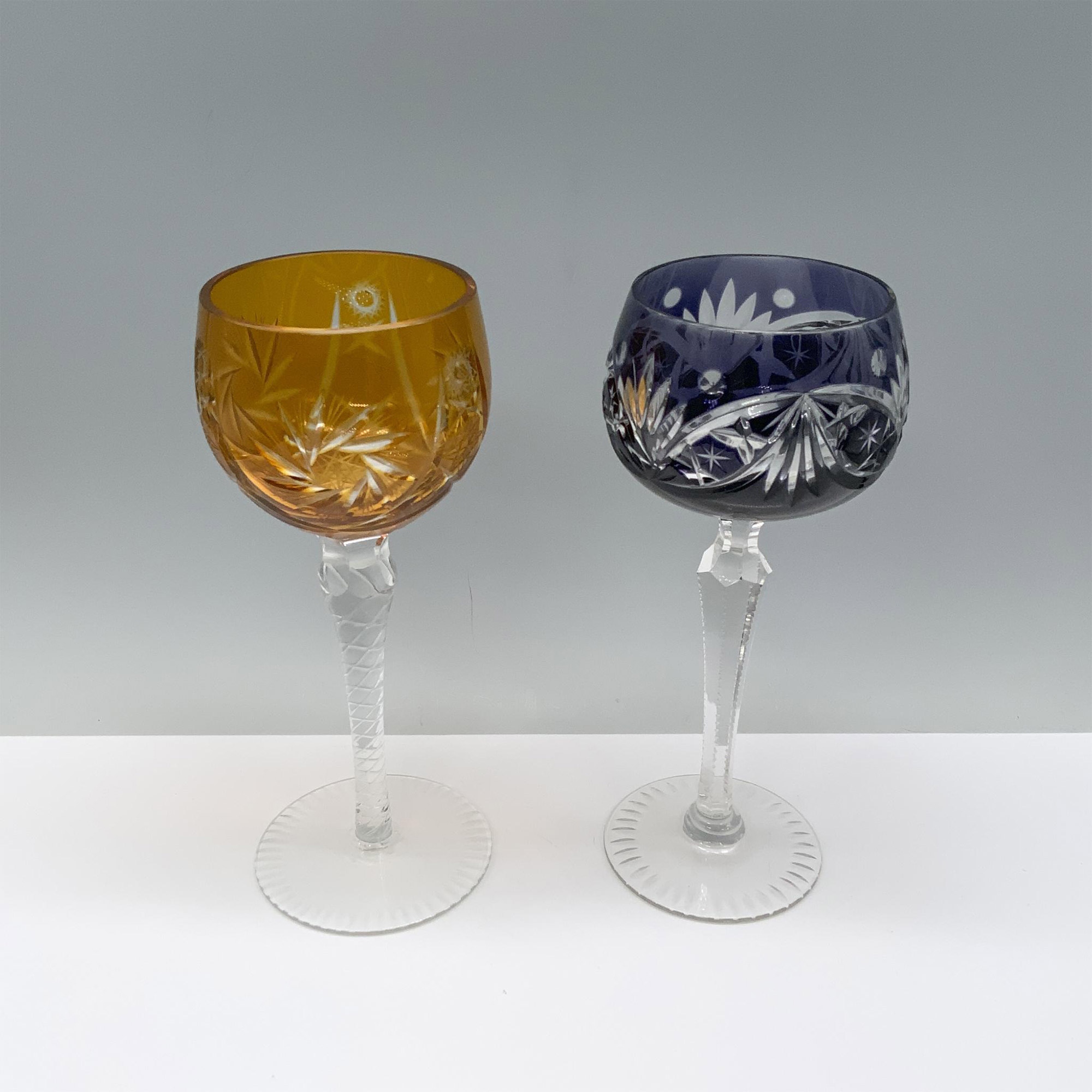 2pc Bohemian Colorful Wine Glasses