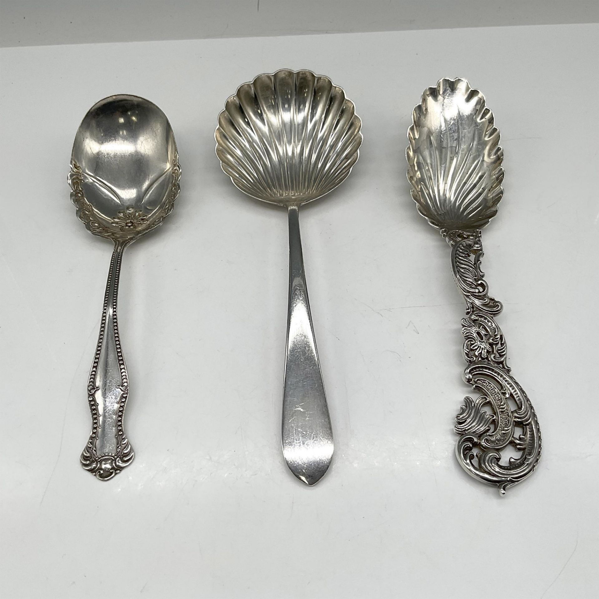 3pc Sterling Silver Serving Spoons - Bild 2 aus 3