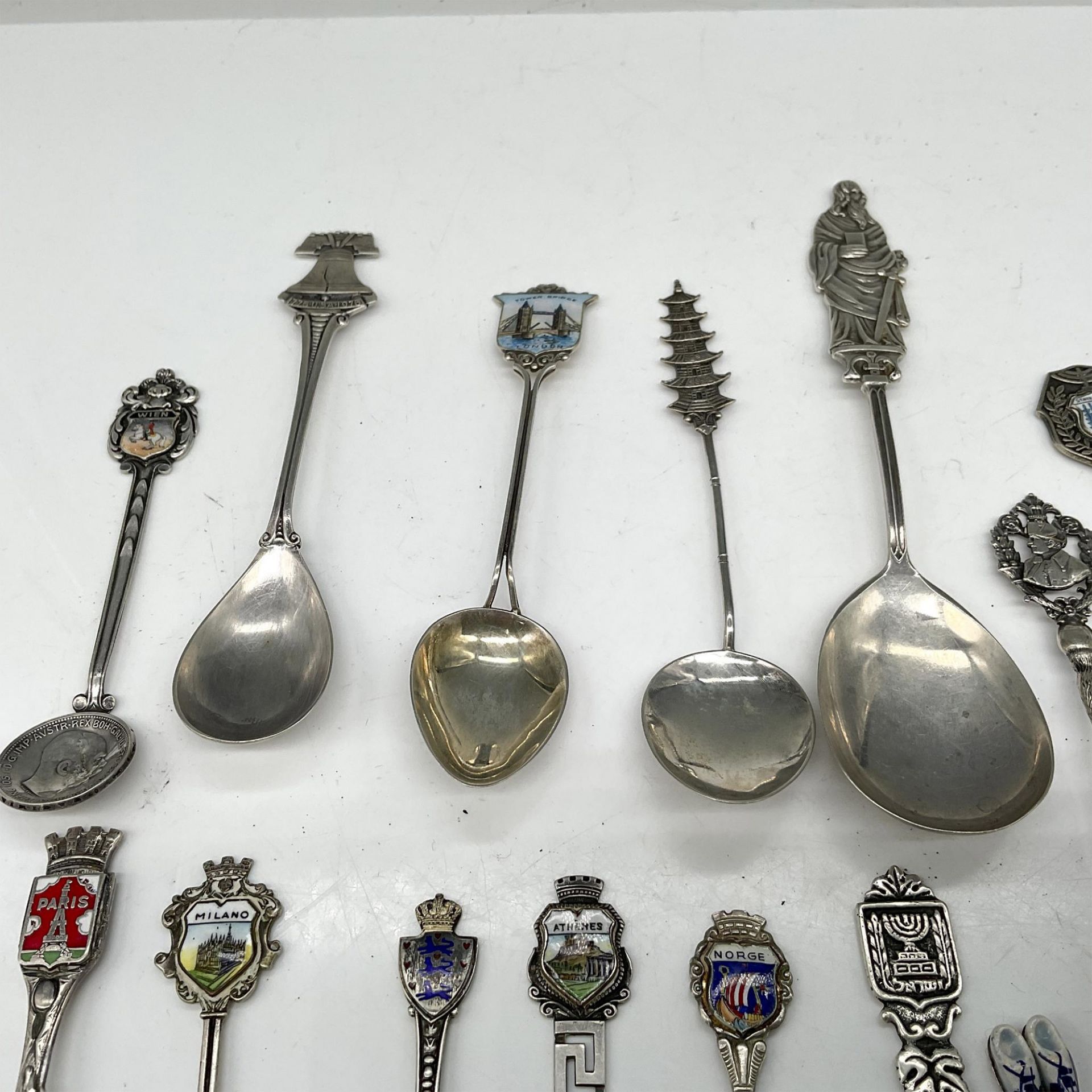 20pc Vintage Collectible Sterling + Silver Souvenir Spoons - Image 2 of 5