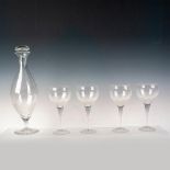 5pc Rosenthal Wine Glasses and Decanter, Lotus Blossoms