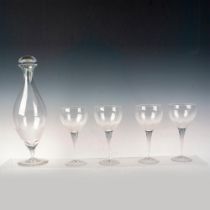 5pc Rosenthal Wine Glasses and Decanter, Lotus Blossoms
