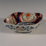 Oriental Hand-Painted Porcelain Dish Dragons & Flora Designs