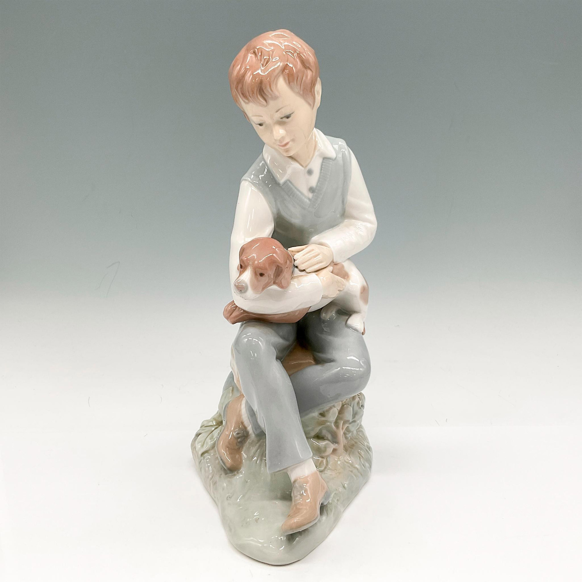 Zaphir Porcelain Figurine, Boy with Dog