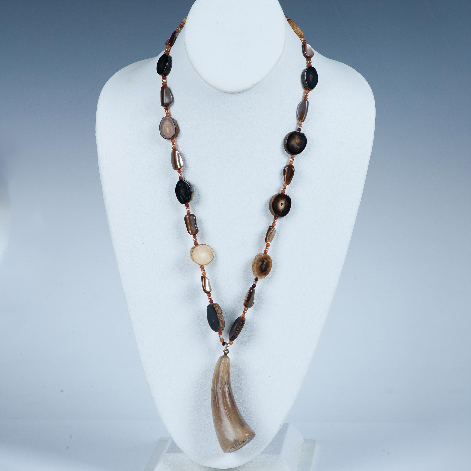 2pc Horn and Shell Necklace and Bracelet - Image 2 of 6
