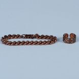 2pc Beautiful Pure Copper Chain Bracelet & Flower Ring