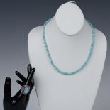 2pc Gorgeous Sterling Silver & Larimar Necklace and Ring