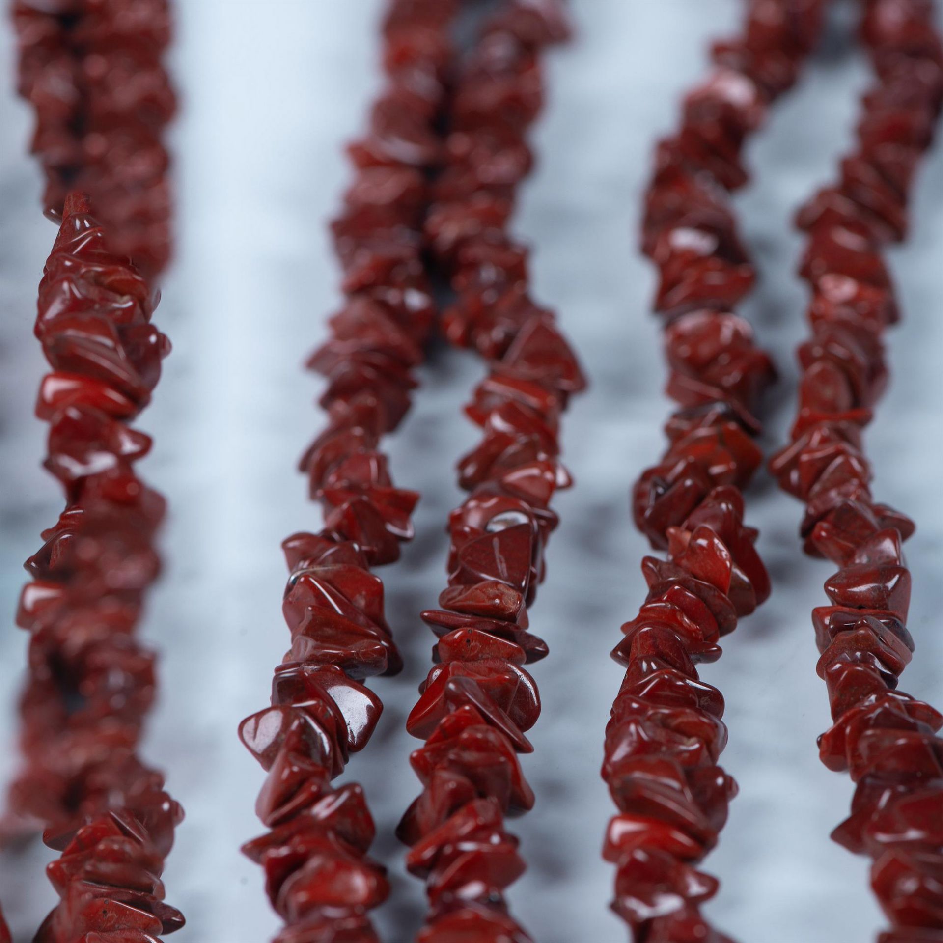 Long Beautiful Natural Red Jasper Chip Necklace - Bild 4 aus 4