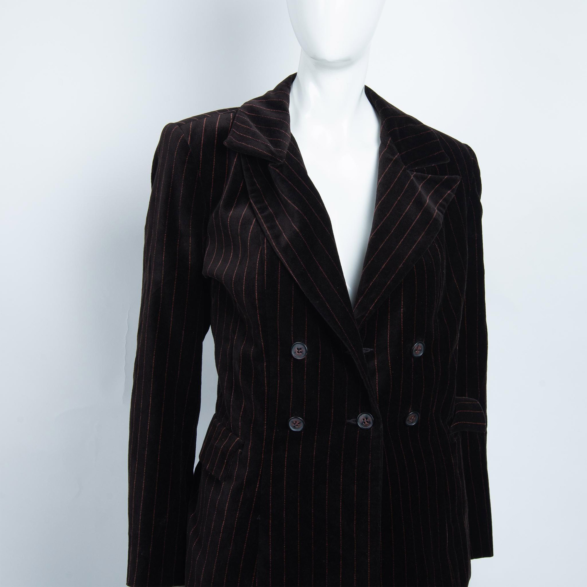 2pc Vintage Armand Ventilo Velvet Pant Suit, Size 40 - Image 2 of 12