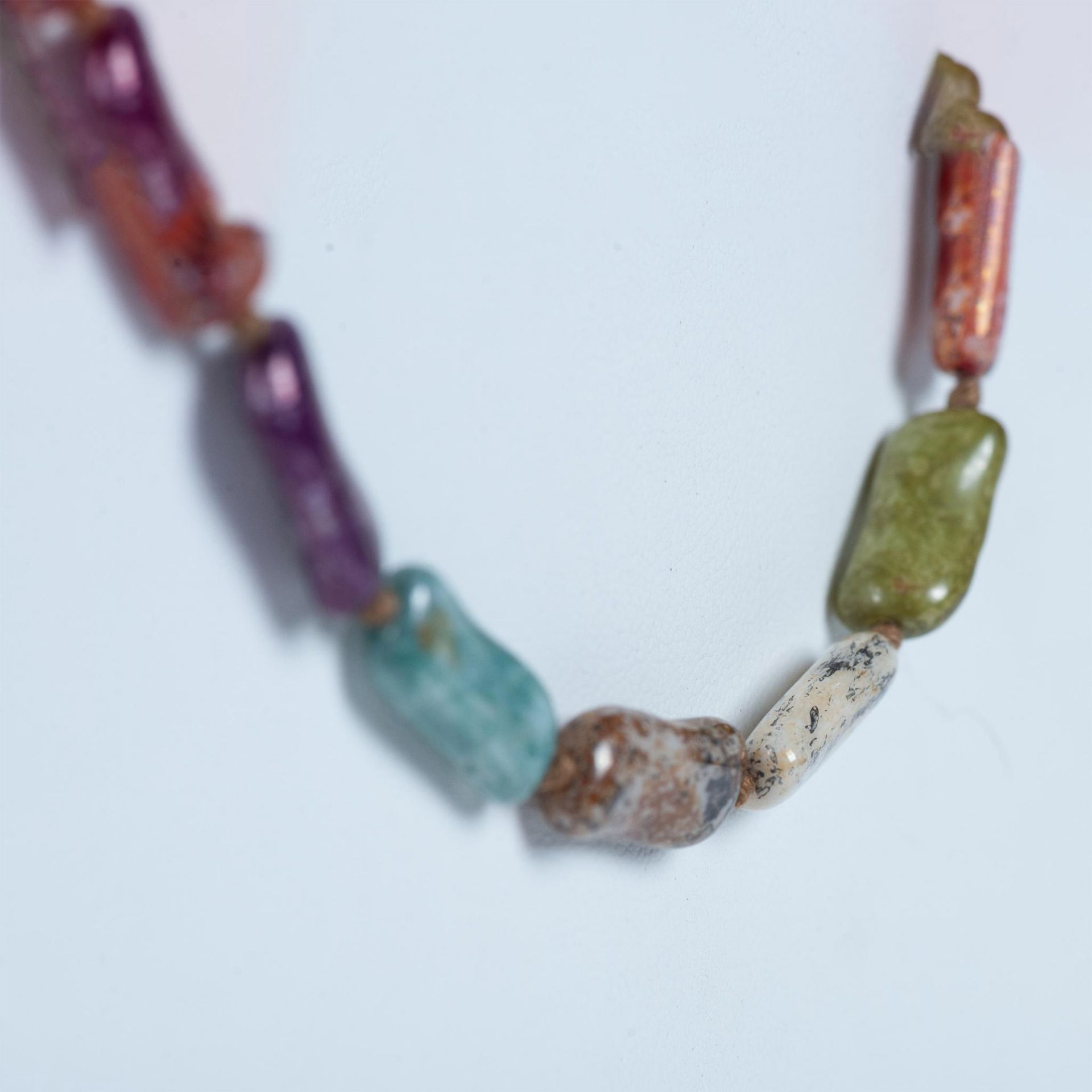 Colorful Multi-Gemstone Bead Necklace - Image 2 of 5