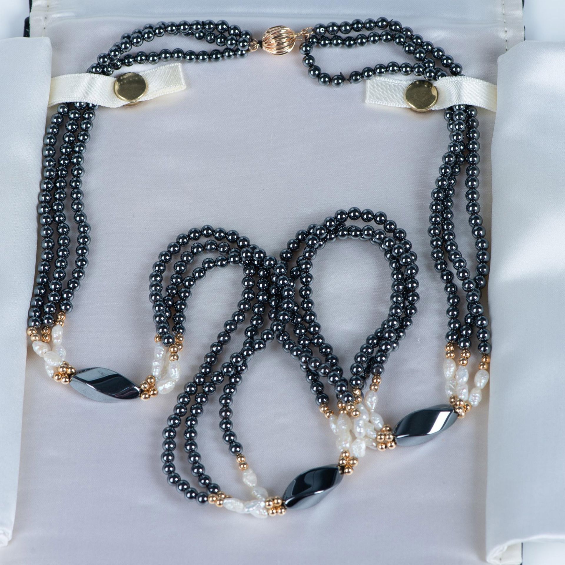 Black Onyx & Fresh Water Pearl Necklace - Bild 7 aus 7
