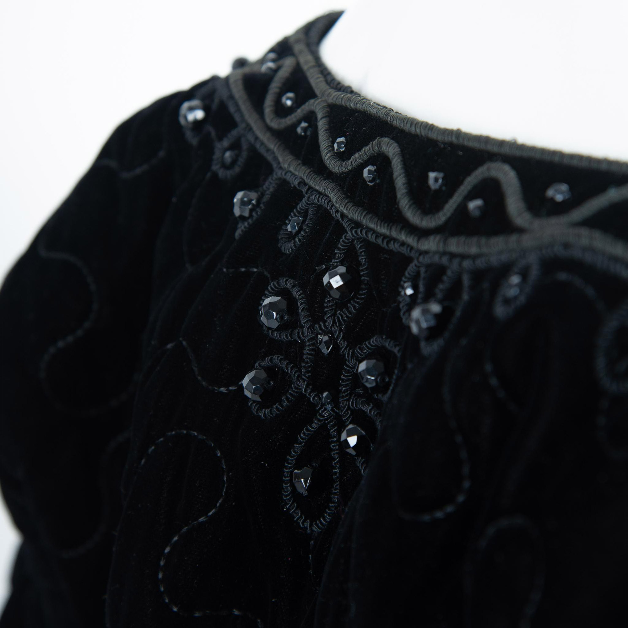 Vintage Cora Pearl Black Velvet Evening Jacket, Size S - Image 5 of 8