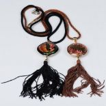 2pc Cloisonne Pendant Necklaces