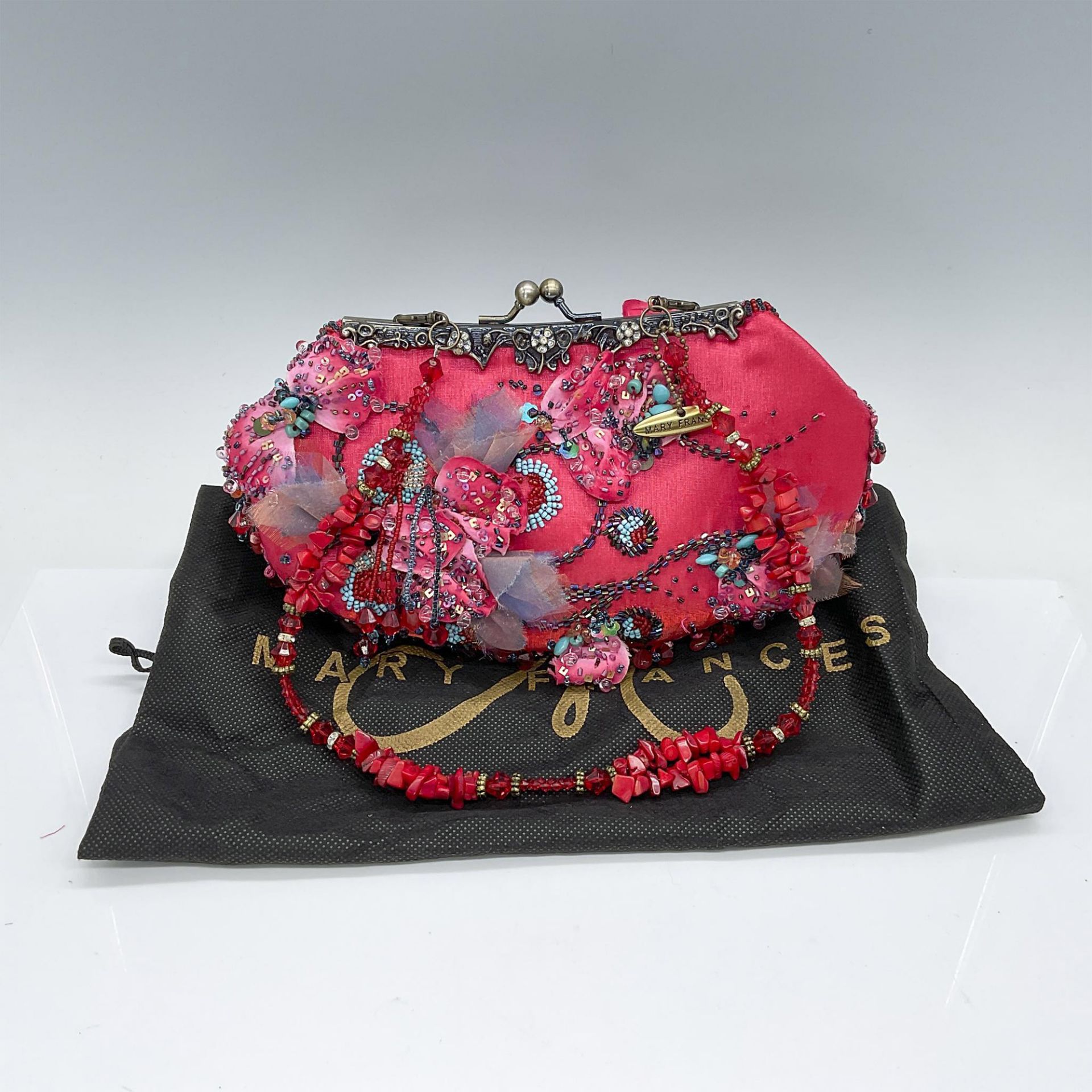 Mary Frances Purse, Flambe Pink Clutch/Short Shoulder - Image 3 of 3