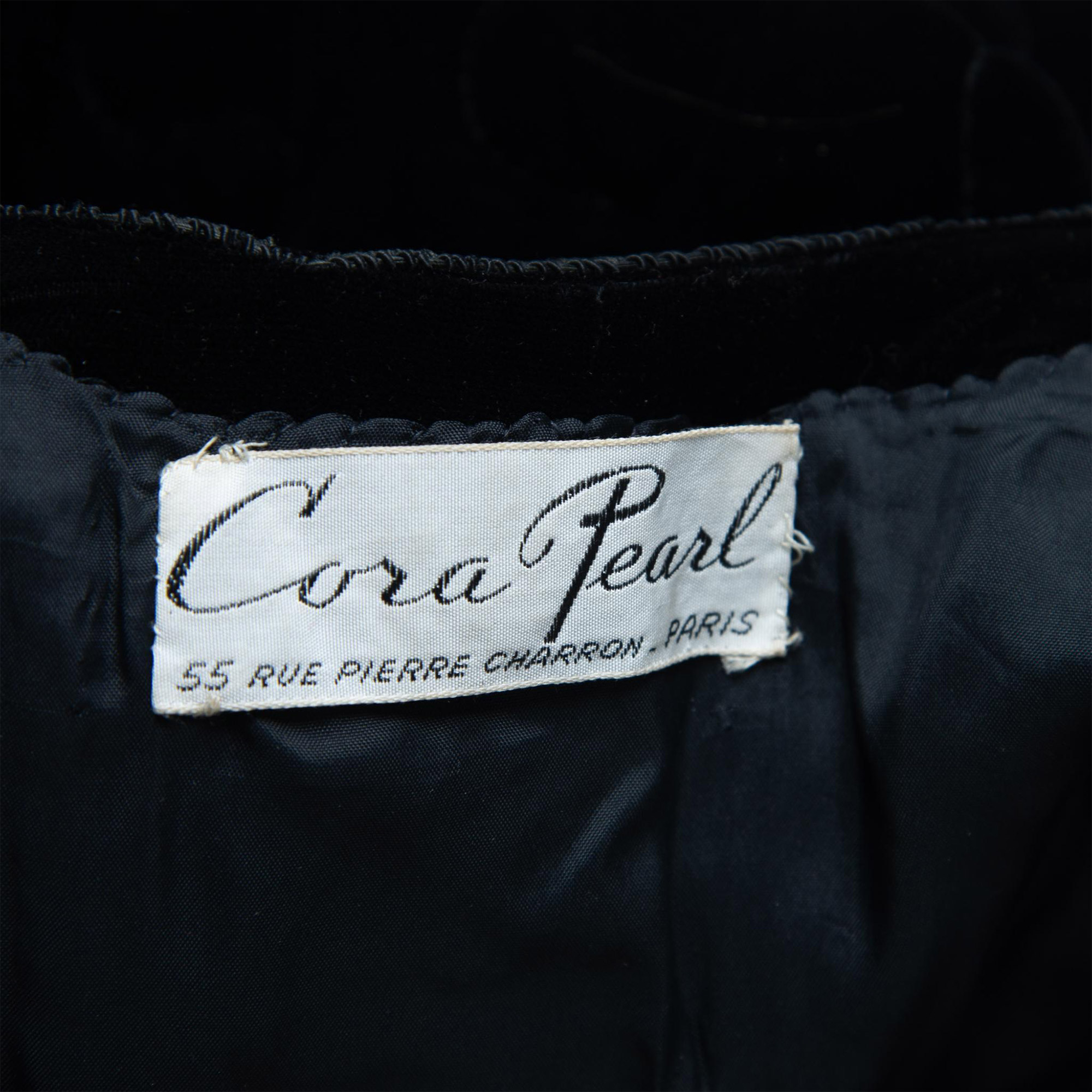 Vintage Cora Pearl Black Velvet Evening Jacket, Size S - Image 8 of 8