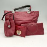 4pc Brighton Leather Handbag + Accessories