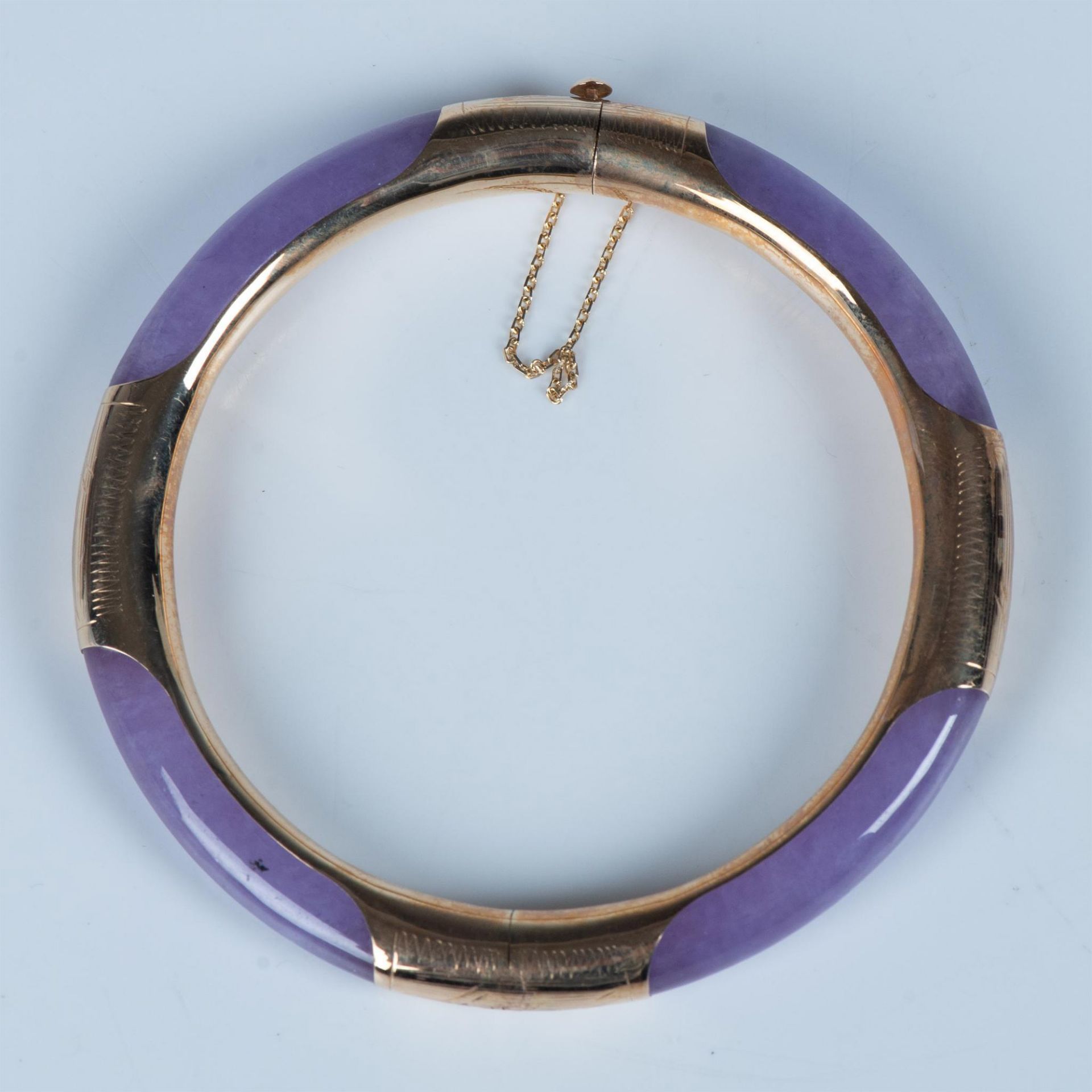 Gorgeous 14K Gold and Purple Jade Bracelet