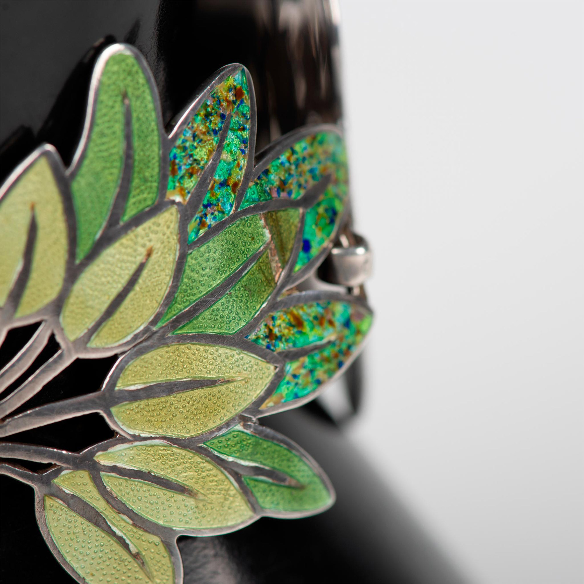 Margot De Taxco Sterling Silver Enamel Leaf Spray Bracelet - Image 4 of 7