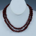 Long Beautiful Natural Red Jasper Chip Necklace