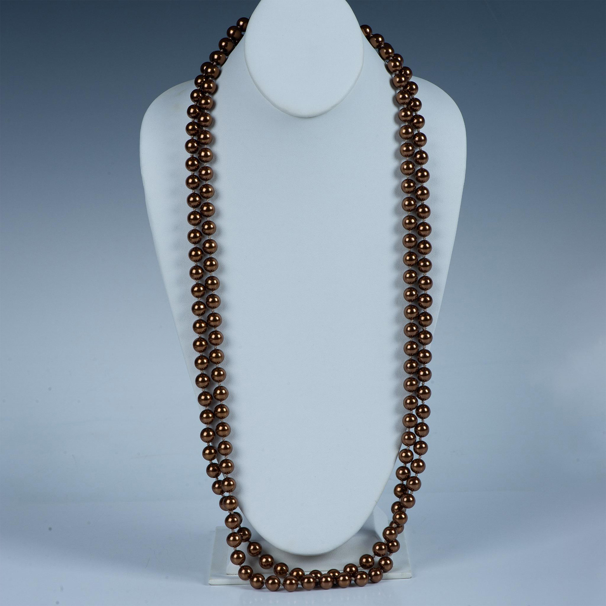 3pc Carolee Bronze Faux Pearl Necklace and Earrings - Image 5 of 6