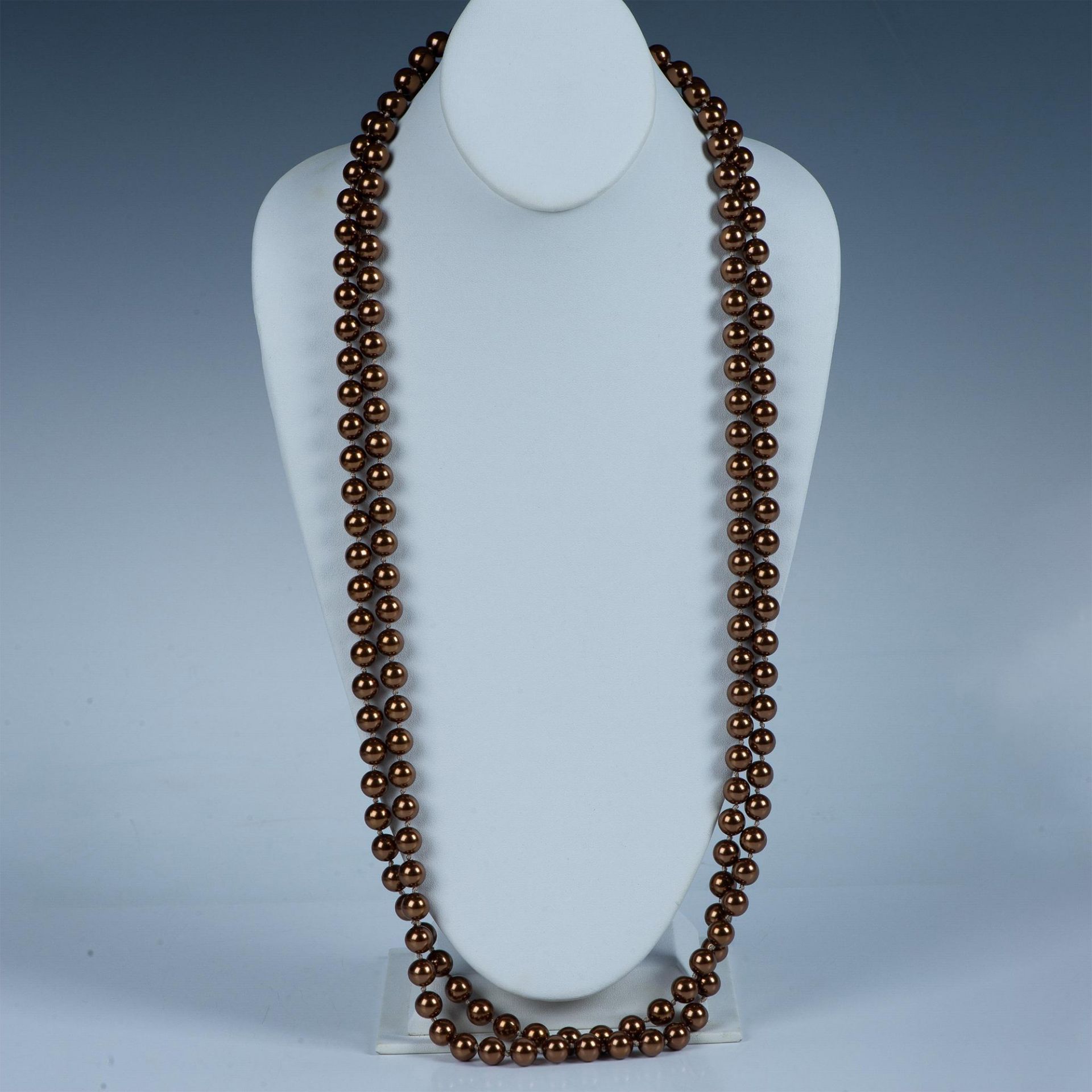 3pc Carolee Bronze Faux Pearl Necklace and Earrings - Bild 5 aus 6