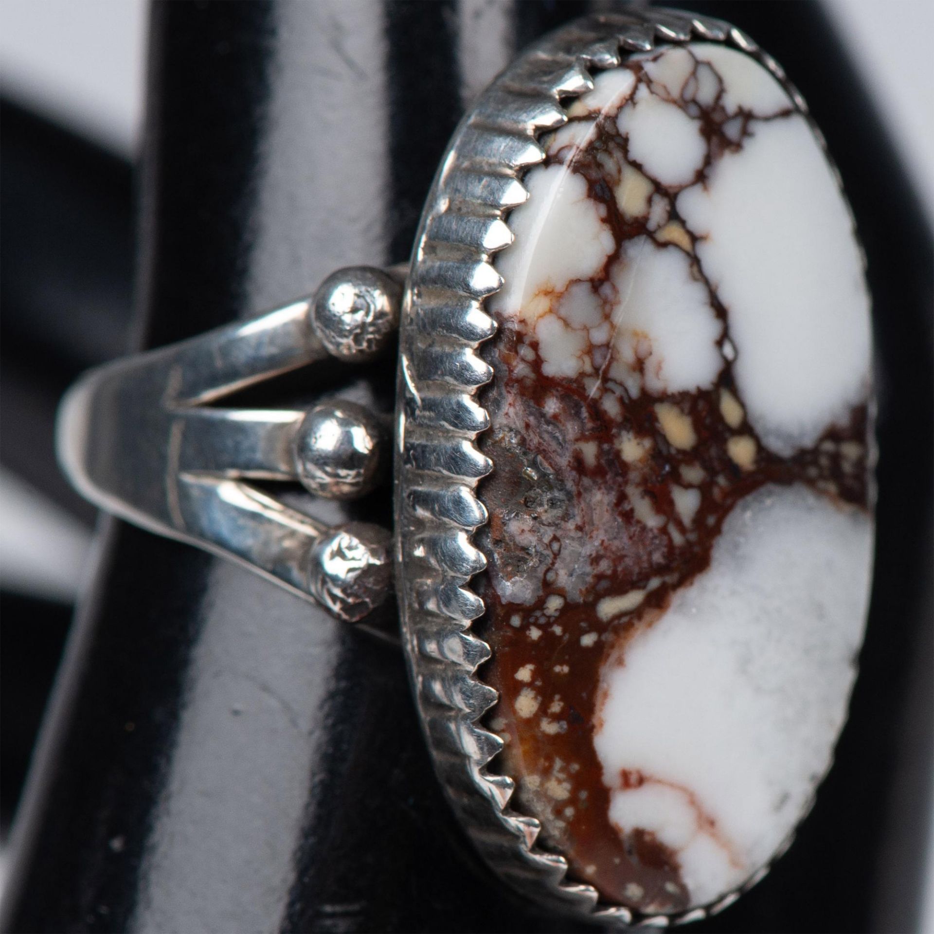 3pc Sterling Silver and Jasper Ring and Earrings - Image 4 of 4