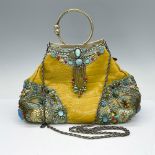 Mary Frances Purse, Mustard Colored Wristlet/Shoulder