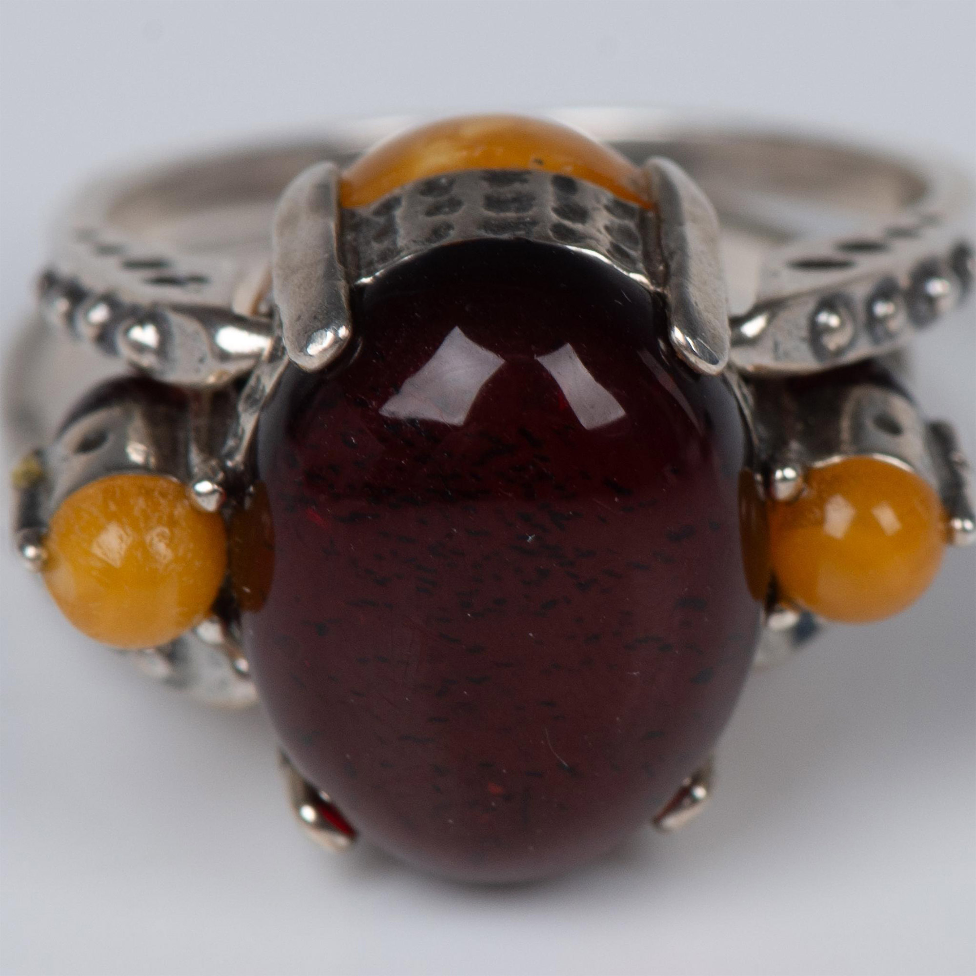 Reversible Sterling Silver and Amber Ring - Image 2 of 7