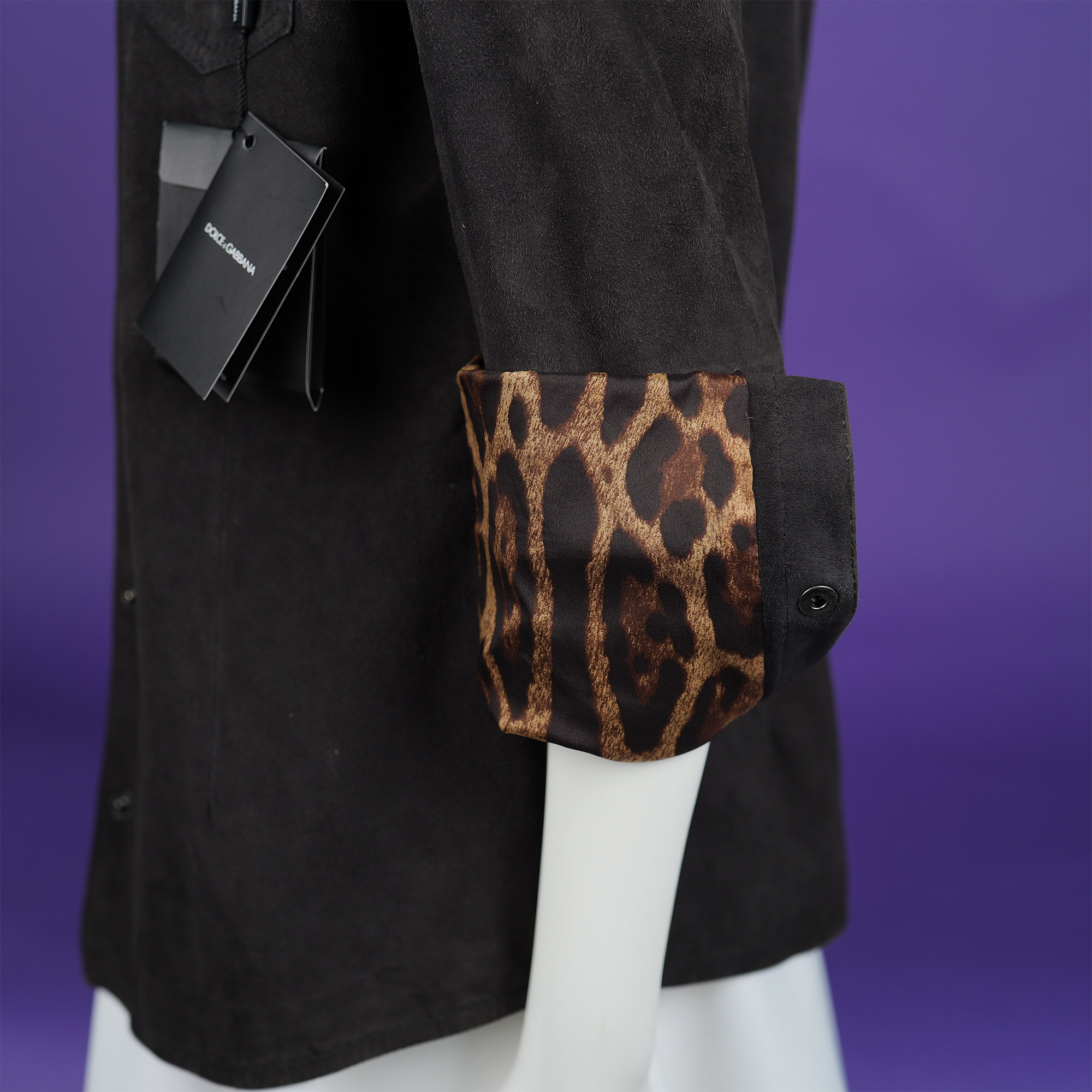 Dolce & Gabbana Suede Woman Jacket Leopard Lining, Small - Image 13 of 14