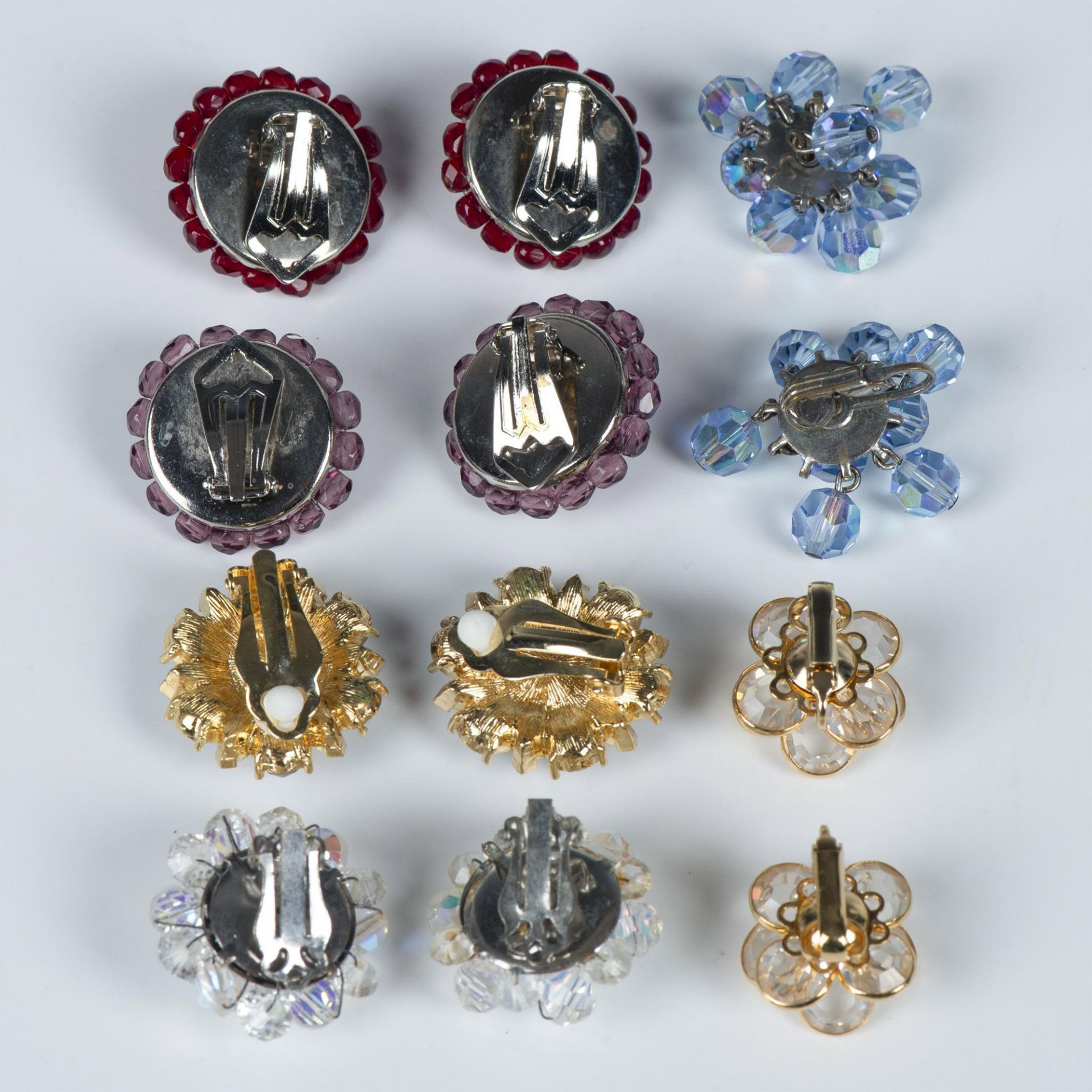 6 Pairs of Fabulous Cluster Clip-On Earrings - Image 2 of 8