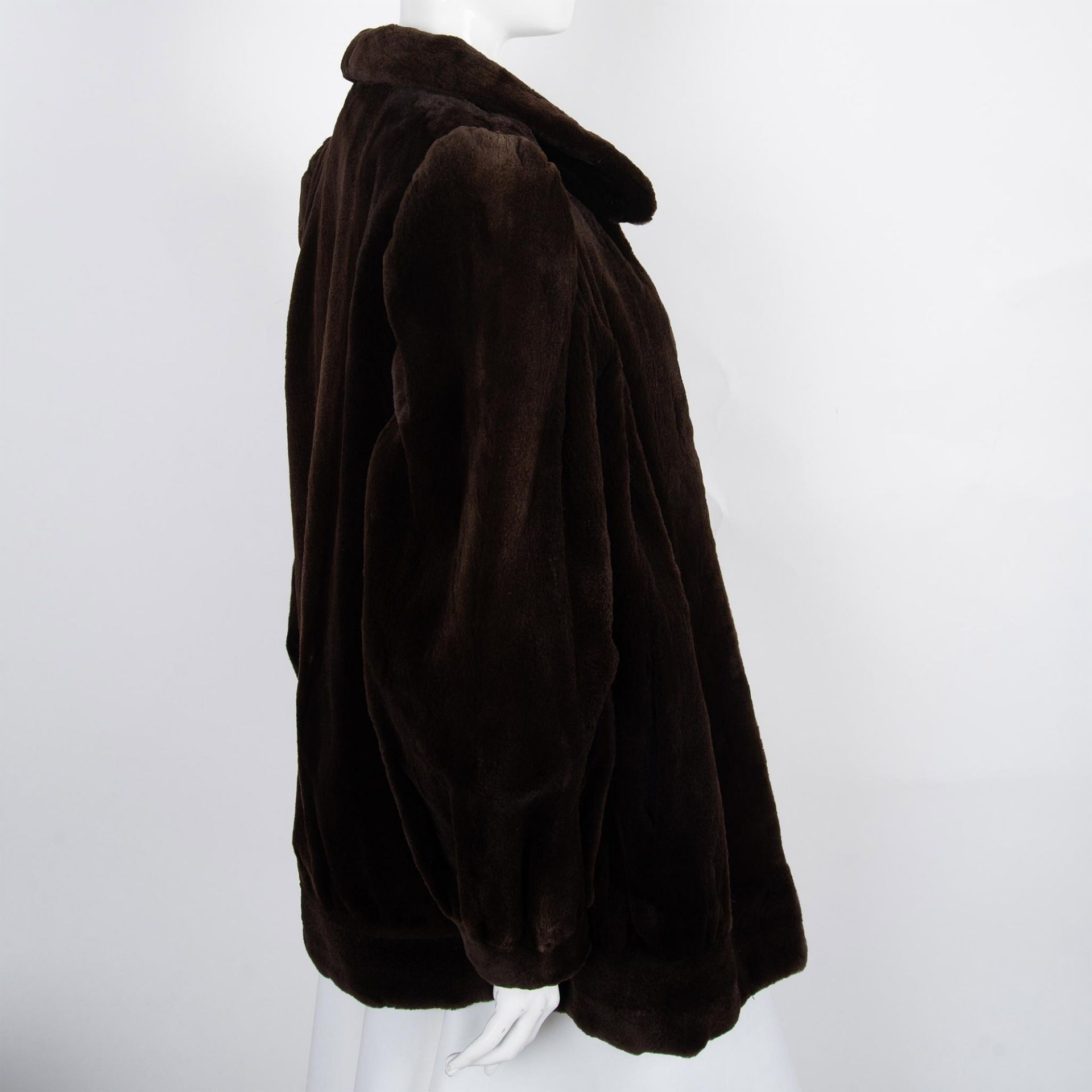 Vintage Rosendorf Evans Mouton Brown Fur Short Coat - Bild 4 aus 9