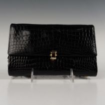 Morabito Black Crocodile Shoulder Bag