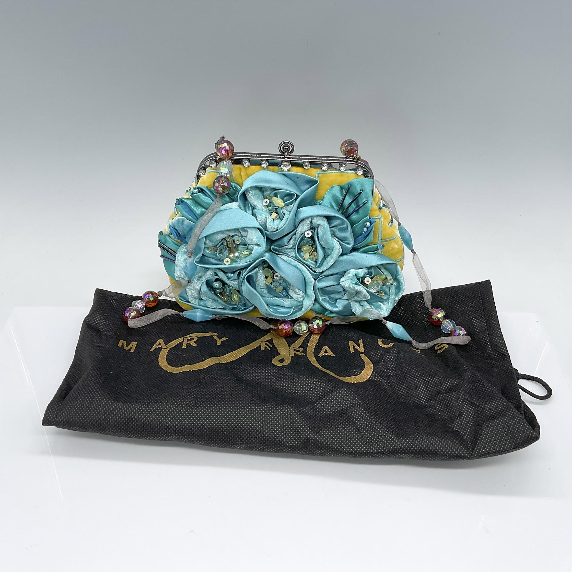 Mary Frances Handbag, Yellow and Teal - Image 3 of 3