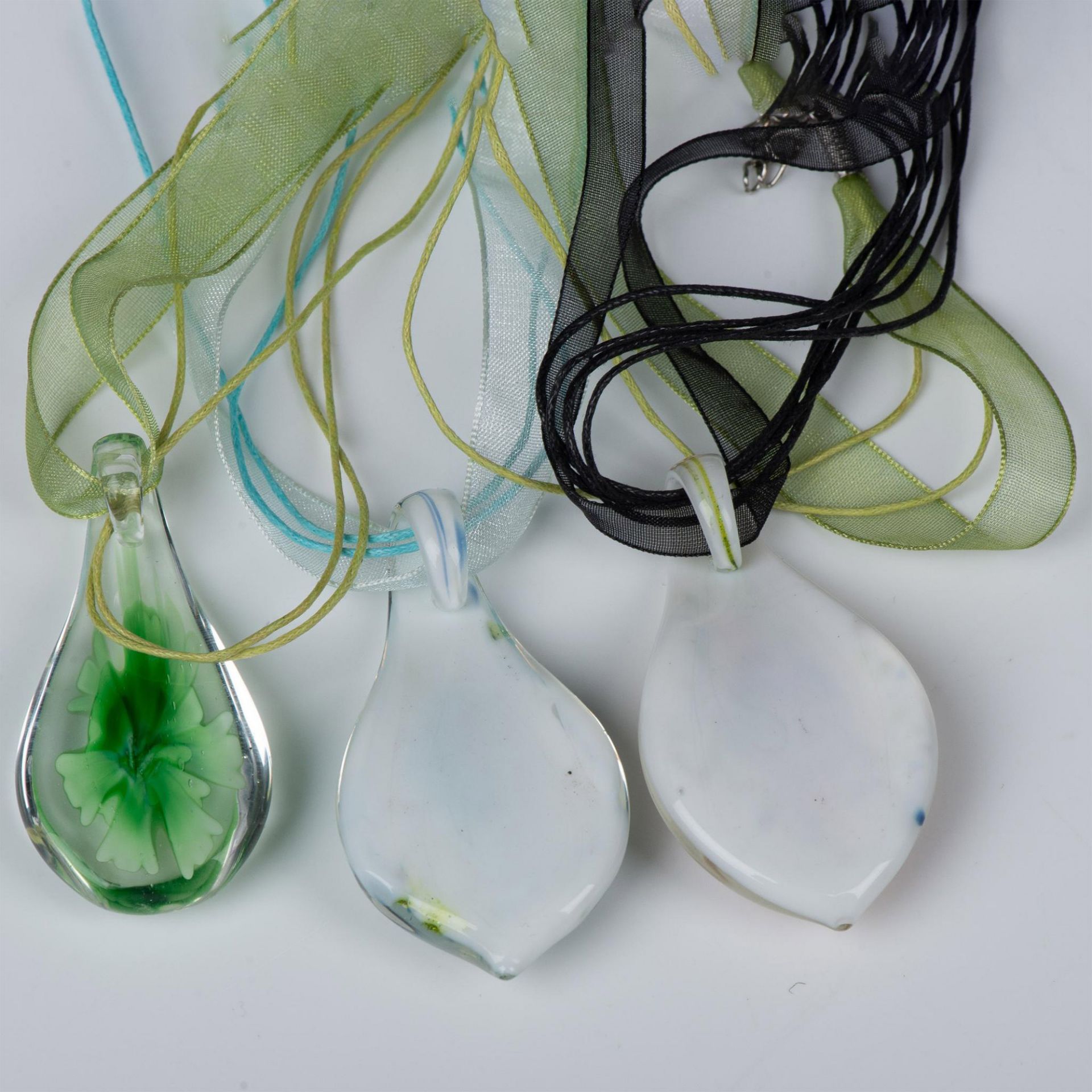 3pc Blown Glass Flower Pendant Necklaces - Bild 8 aus 8