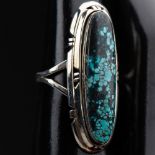 B. Piaso Navajo Sterling Silver & Spiderweb Turquoise Ring