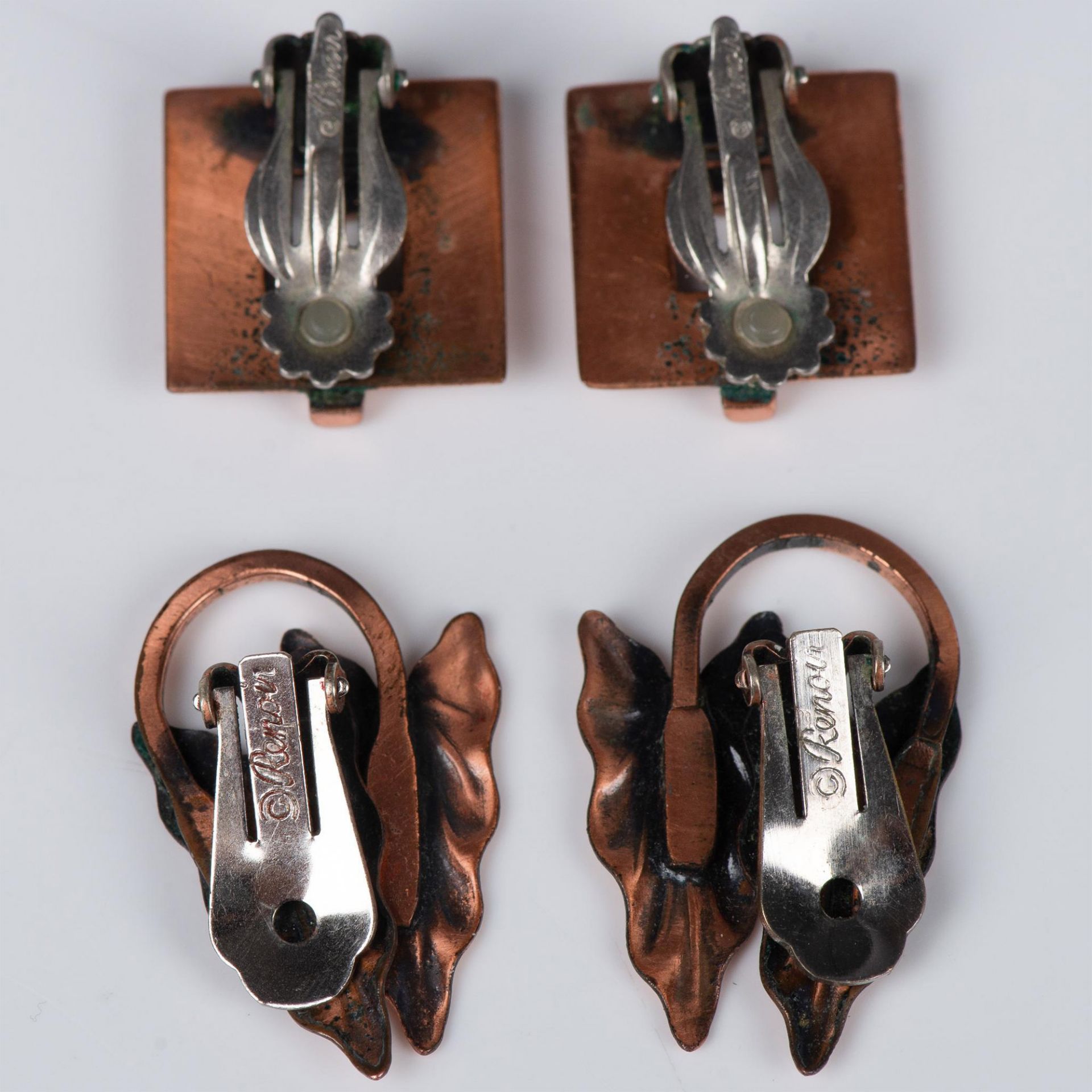 2 Pairs of Renoir Copper Earrings - Bild 2 aus 2