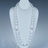 Napier Chunky White and Gold Metal Bead Necklace