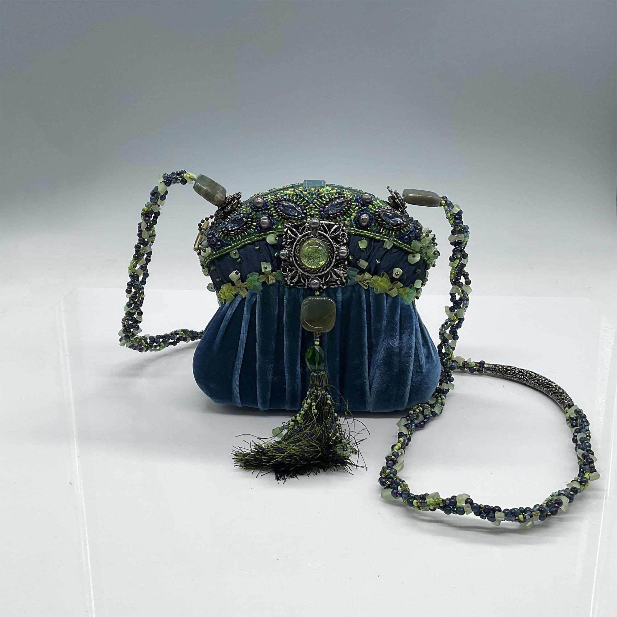 Mary Frances Box Velvet and Beaded Handbag
