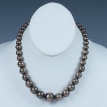 Simple Vintage Sterling Silver Bead Necklace