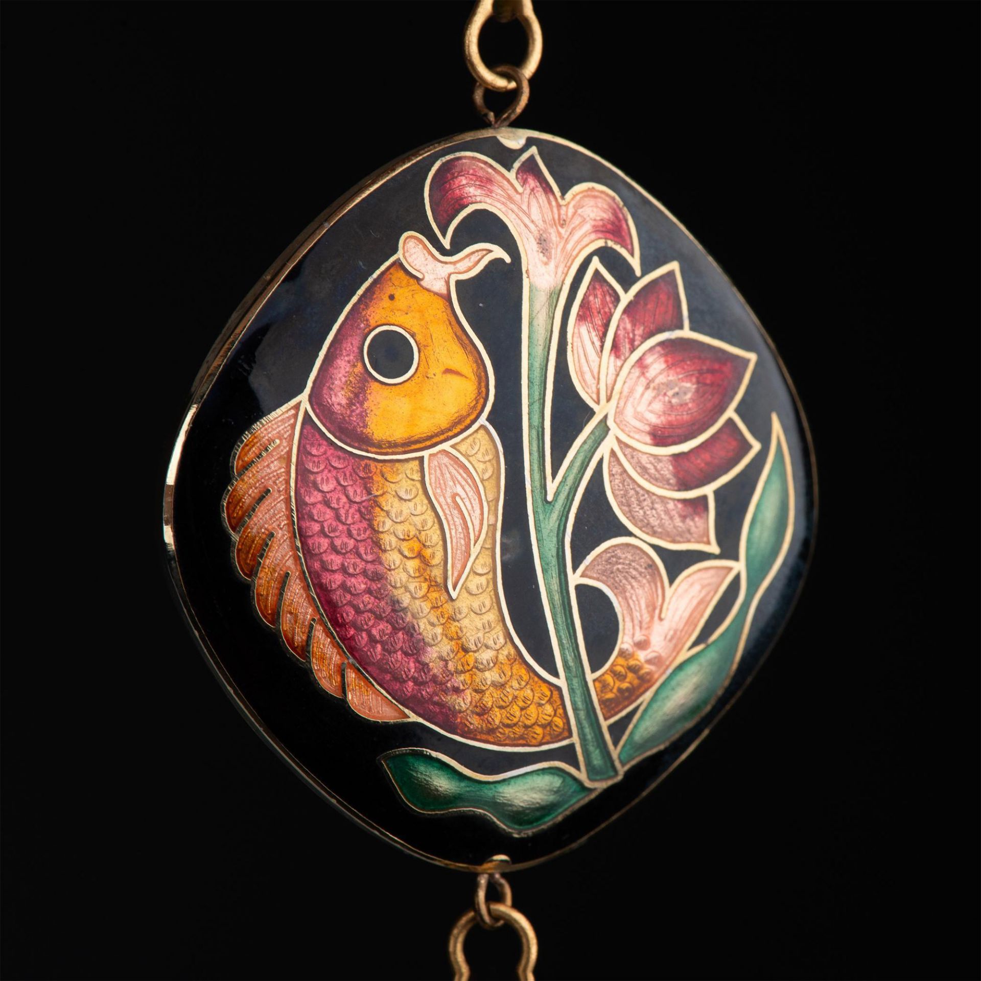 2pc Cloisonne Pendant Necklaces - Image 3 of 4