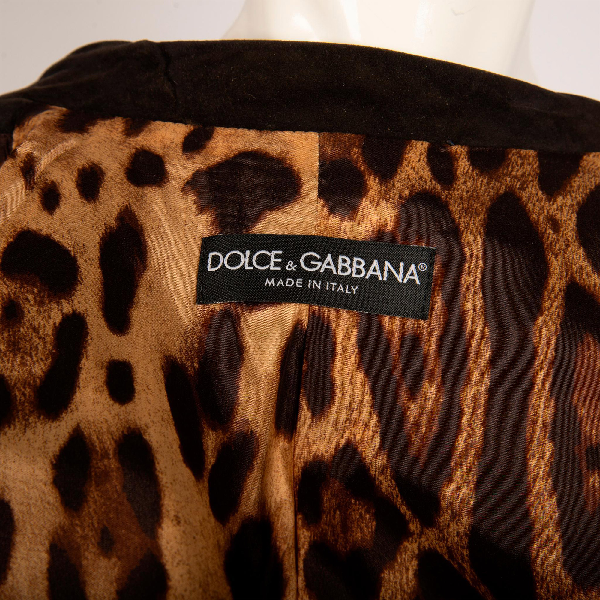 Dolce & Gabbana Suede Woman Jacket Leopard Lining, Small - Image 5 of 14