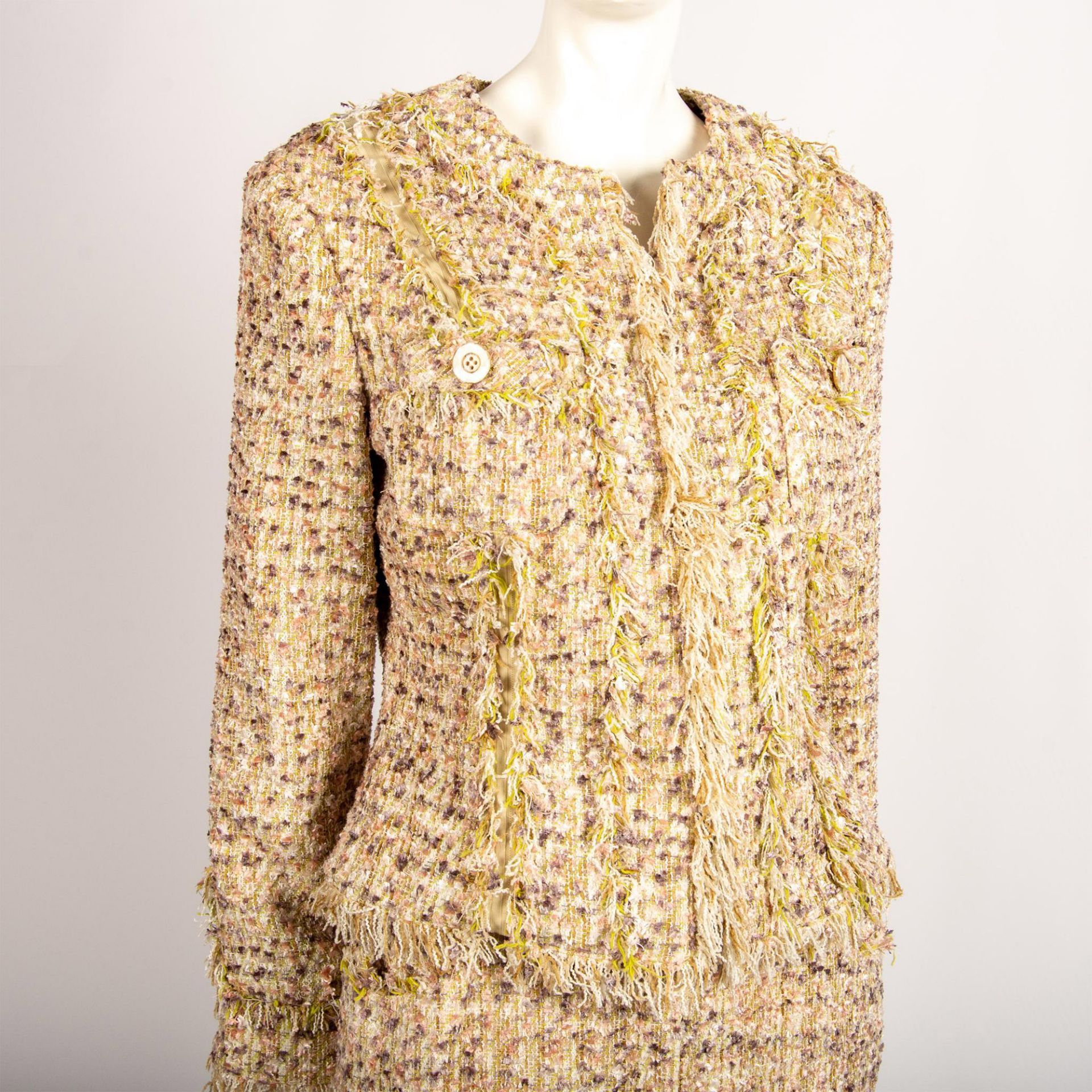 Vintage A.B.S. by Allen Schwartz Tweed Fringe Suit, Size 8 - Bild 2 aus 8