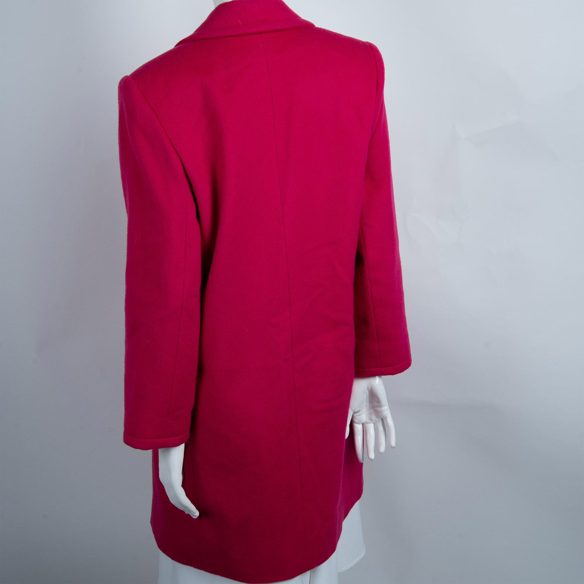 Vintage Givenchy Lambswool Fuchsia Coat, Size 6/36 - Image 6 of 7