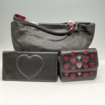 3pc Brighton Leather Handbag + Accessories