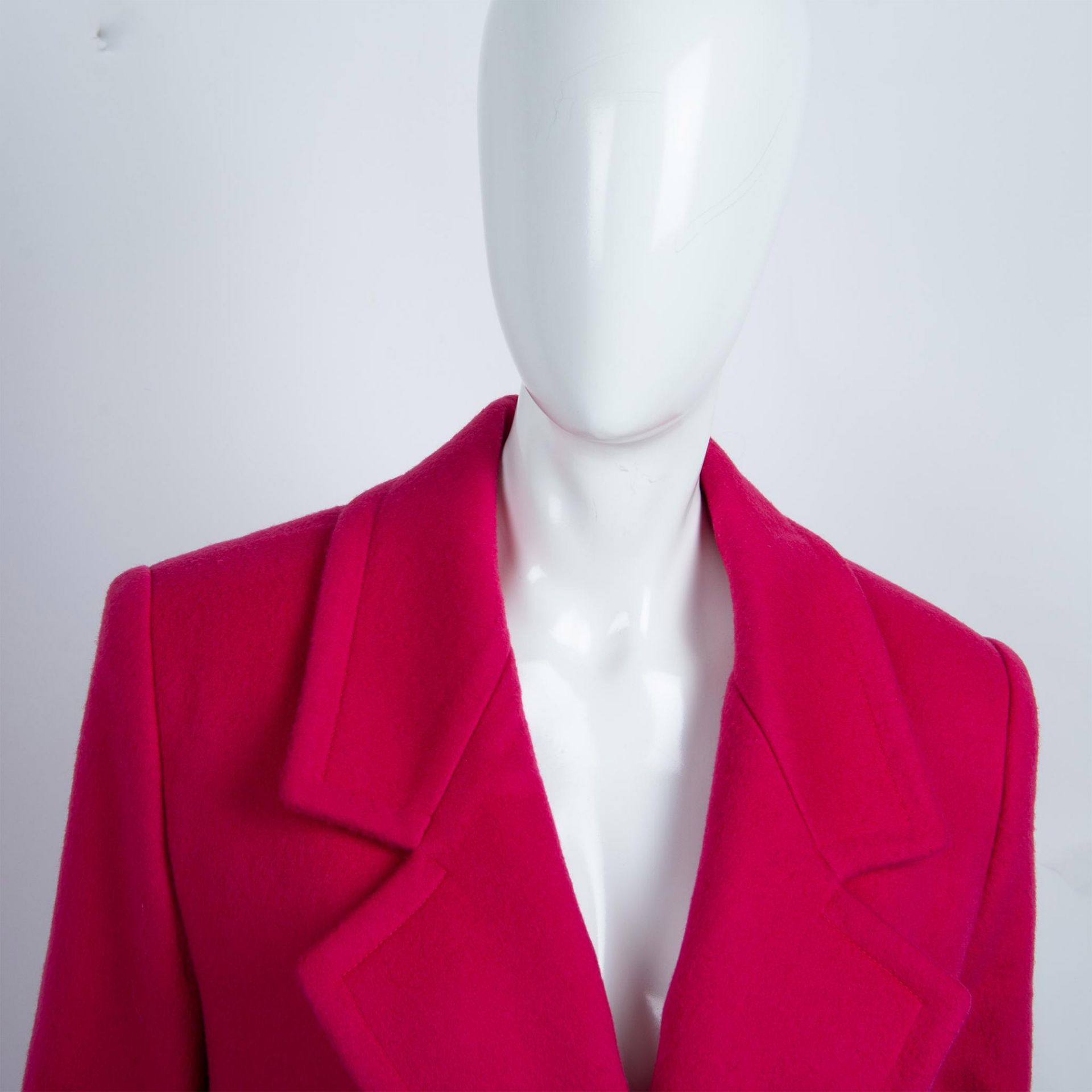 Vintage Givenchy Lambswool Fuchsia Coat, Size 6/36 - Image 2 of 7