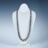 Large Native American Sterling Silver Bead Necklace