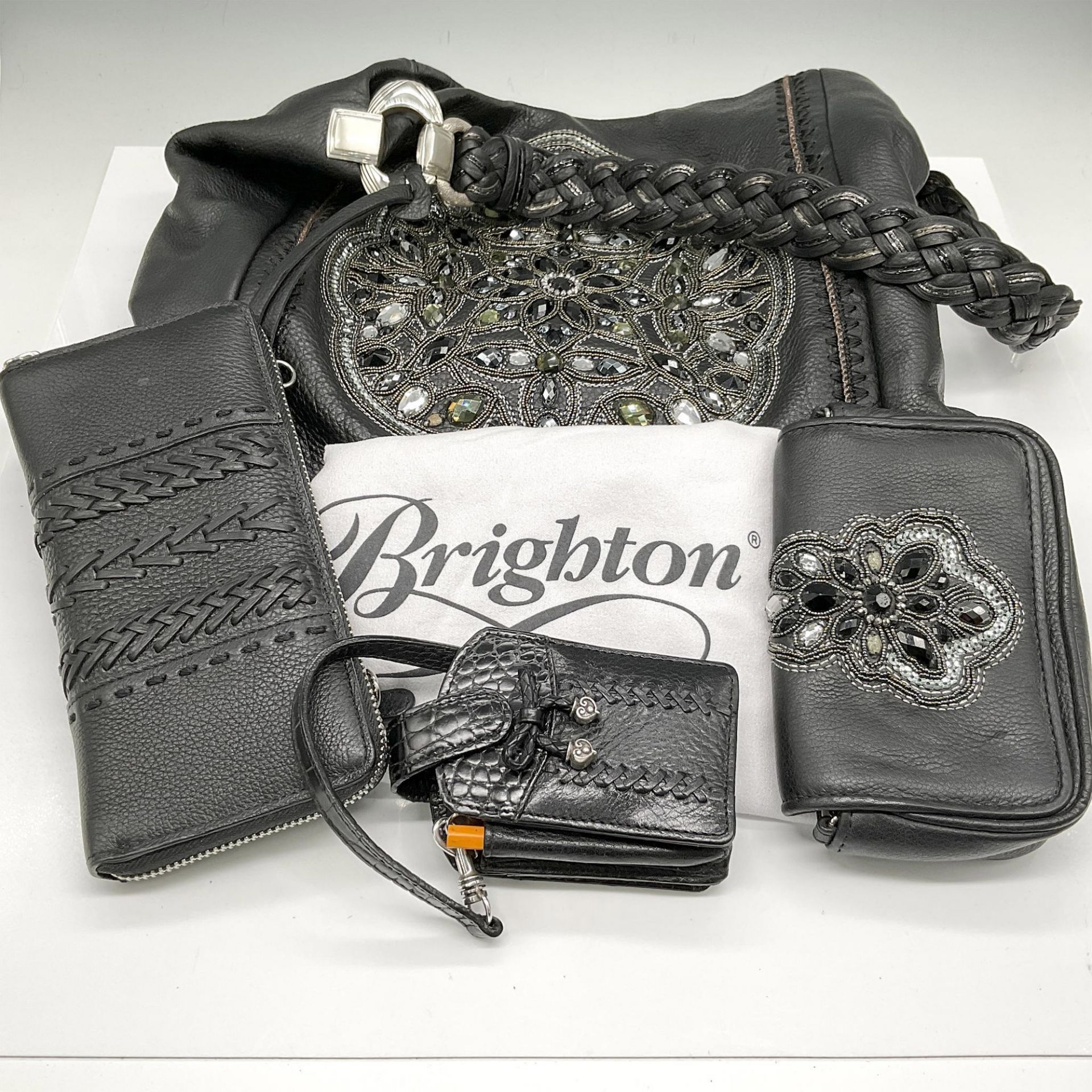 4pc Brighton Leather Tote Bag + Accessories - Image 4 of 4
