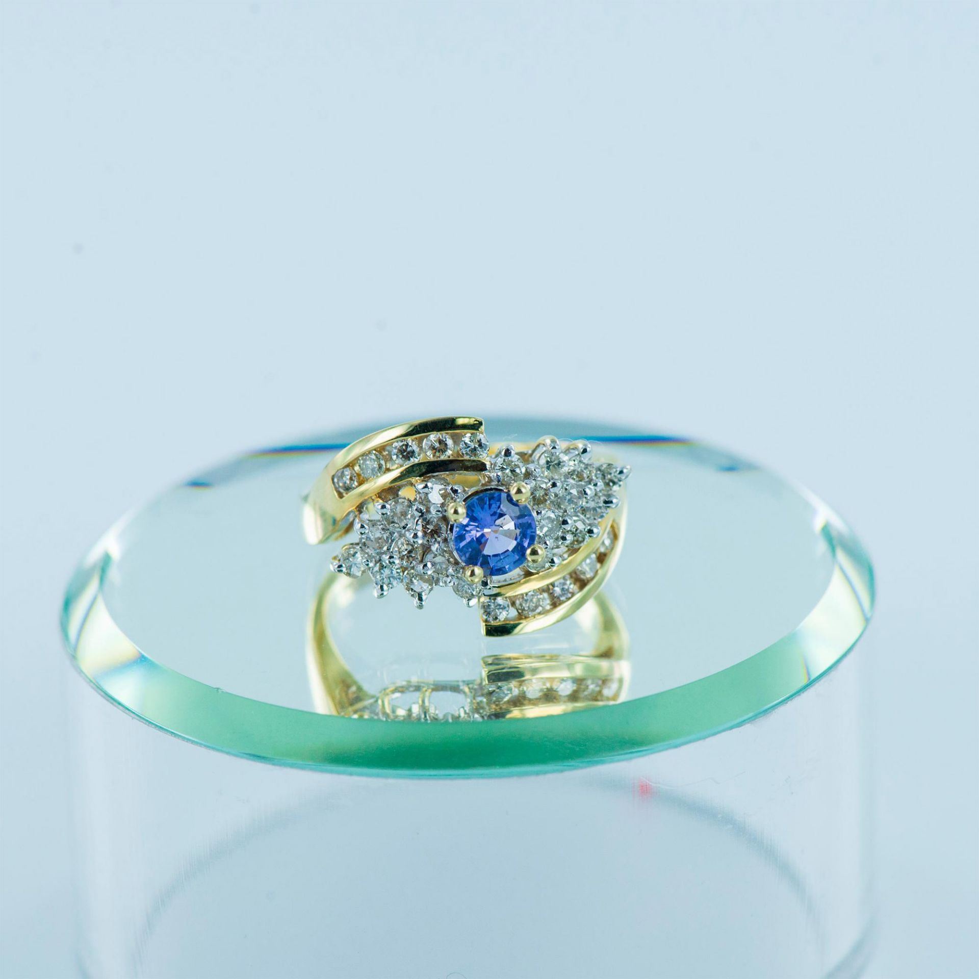 Stunning LeVian 14K Yellow Gold, Diamond, and Tanzanite Ring