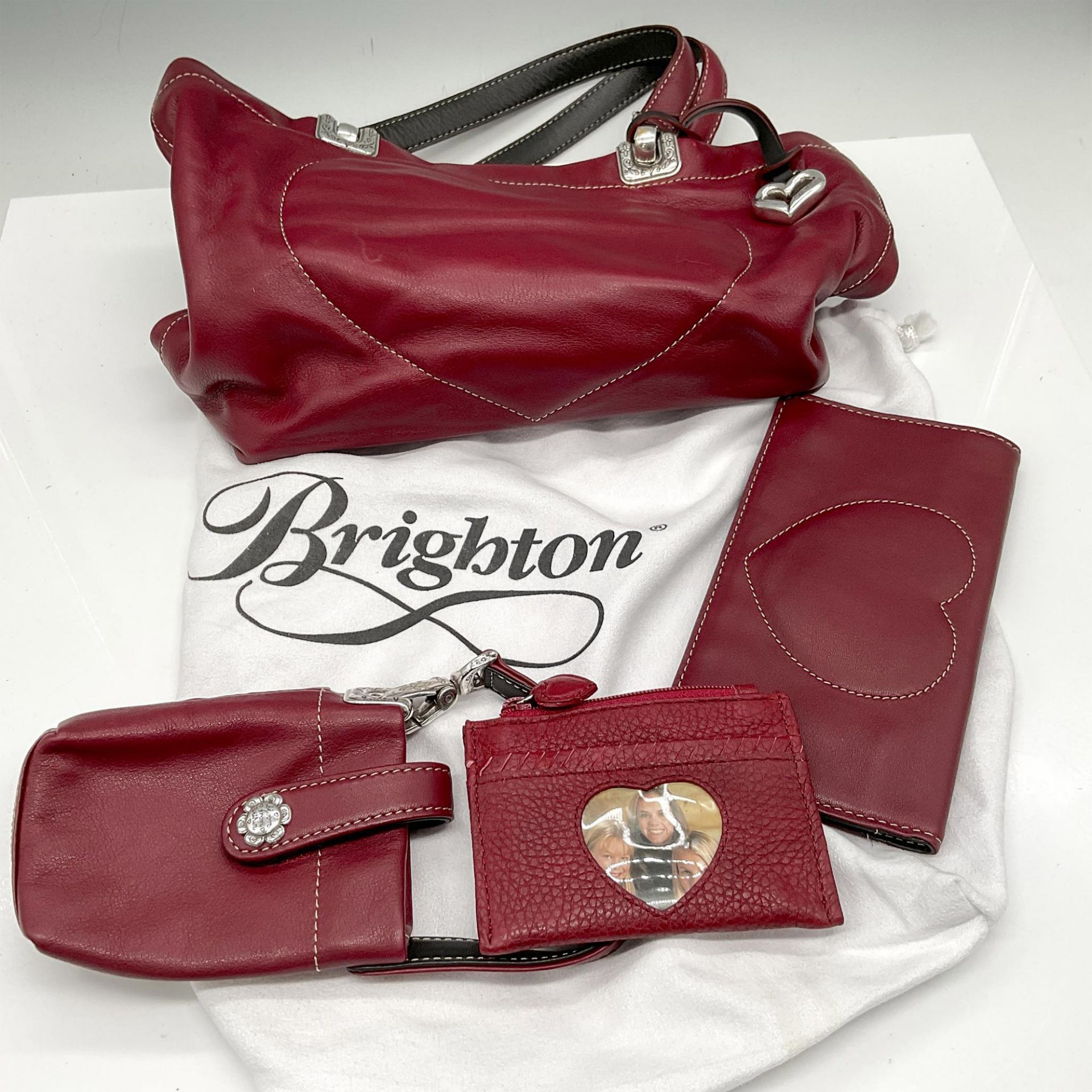 4pc Brighton Leather Handbag + Accessories - Image 4 of 4